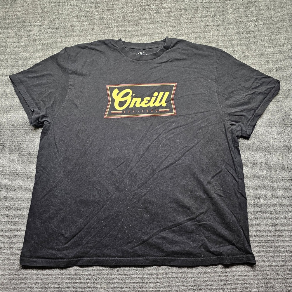 O'Neill Mens Modern Fit Graphic T-Shirt Black XXL EST 1952 Logo Cotton Tee